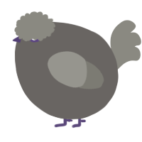 A grey and ash chicken