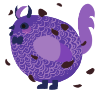 A indigo and blurple chicken with a double-lace pattern