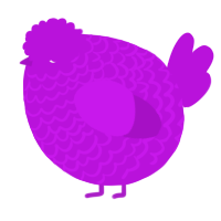 A amethyst chicken with a lace pattern