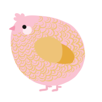 A rose and honey chicken with a double-lace pattern