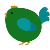A leaf and teal chicken