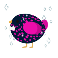 A tumblr and fuchsia chicken with a speckle pattern