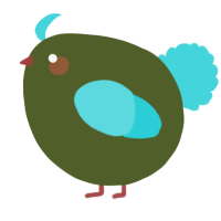 A olive and aqua chicken