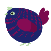 A navy and wine chicken with a bar pattern