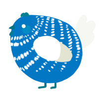 A sapphire and white chicken with a bar pattern