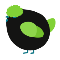 A black and grass chicken