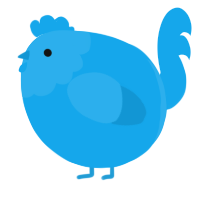 A sky chicken with a head pattern