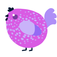 A orchid and lilac chicken with a speckle pattern