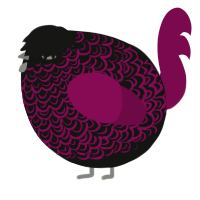 A black and wine chicken with a double-lace pattern