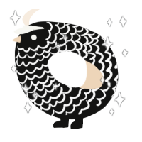 A black and cream chicken with a lace pattern