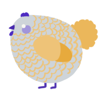 A mist and honey chicken with a lace pattern