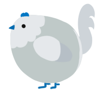 A silver and mist chicken with a head pattern