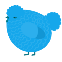 A sky chicken with a lace pattern