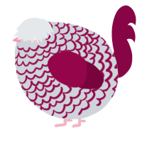 A mist and maroon chicken with a lace pattern