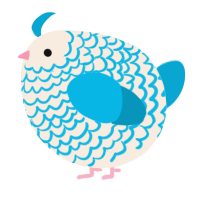 A cream and cerulean chicken with a lace pattern