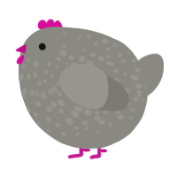 A ash chicken with a speckle pattern