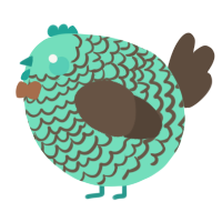 A mint and bark chicken with a lace pattern