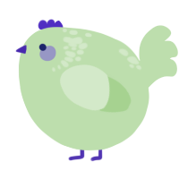 A gluppy chicken with a neck-speckle pattern
