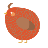 A vermilion and brown chicken with a lace pattern