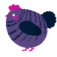 A overcast and tumblr chicken with a bar pattern
