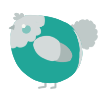 A turquoise and silver chicken with a head pattern