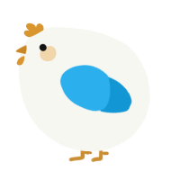 A white and sky chicken