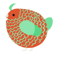 A vermilion and spring chicken with a lace pattern