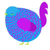 A sky and amethyst chicken with a lace pattern