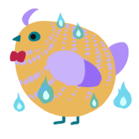 A honey and lilac chicken with a bar pattern