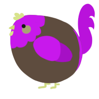 A bark and amethyst chicken with a head pattern