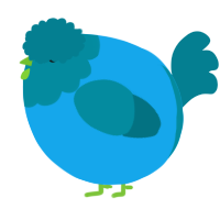 A sky and sea chicken with a head pattern