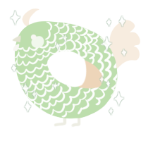 A gluppy and cream chicken with a lace pattern