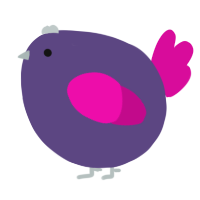 A overcast and fuchsia chicken