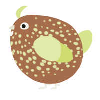 A brown and lemon chicken with a speckle pattern