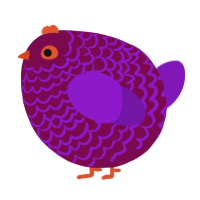 A wine and violet chicken with a lace pattern