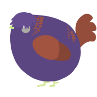 A overcast and russet chicken with a neck-band pattern