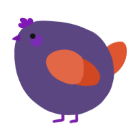 A overcast and vermilion chicken