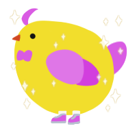 A yellow and orchid chicken
