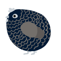 A tumblr and grey chicken with a lace pattern