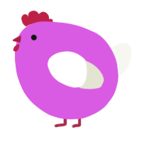 A orchid and white chicken