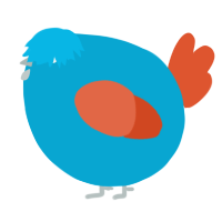 A cerulean and vermilion chicken