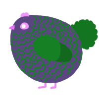 A overcast and leaf chicken with a lace pattern