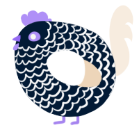 A tumblr and cream chicken with a lace pattern