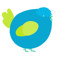 A cerulean and lime chicken