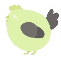 A apple and grey chicken