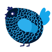 A tumblr and sky chicken with a lace pattern