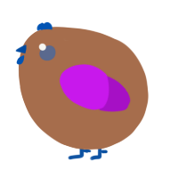 A brown and amethyst chicken