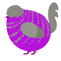 A amethyst and ash chicken with a bar pattern