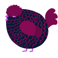 A tumblr and wine chicken with a lace pattern