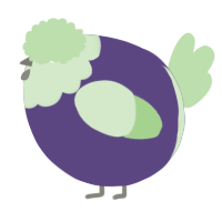 A overcast and gluppy chicken with a head pattern